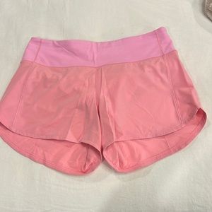 Lululemon size 8 women’s pink speed up shorts